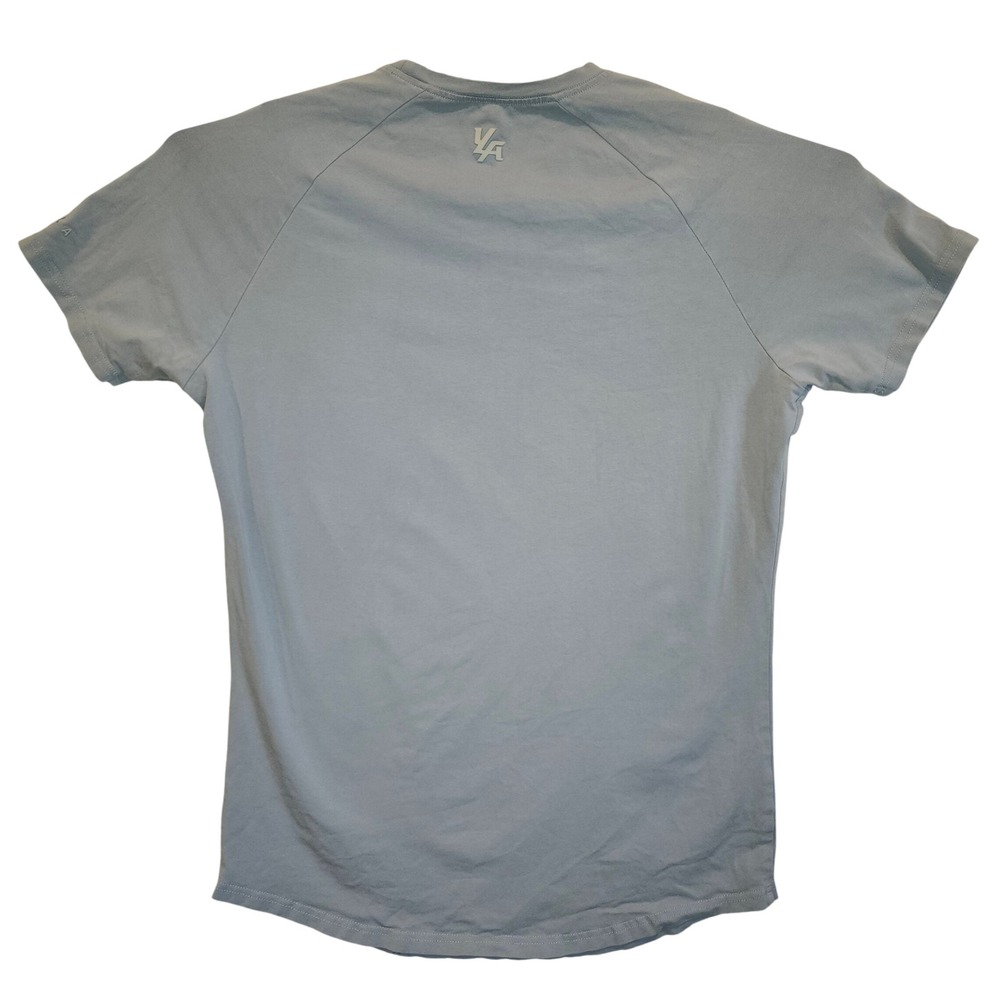 YoungLA Mens Model‎ 442 Perfect Tee Light Blue Grey Curved Hem Gym Shirt Size M - Picture 2 of 12